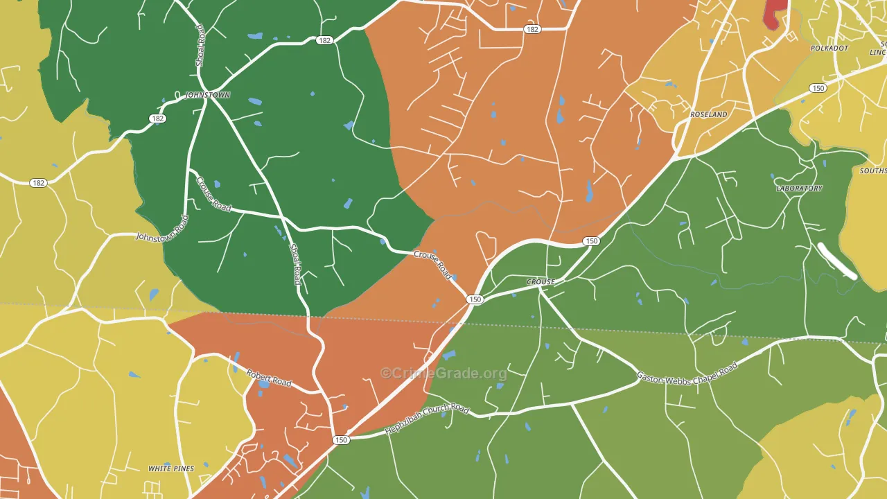 Crouse, NC Map of Drug-Related Crime Rates