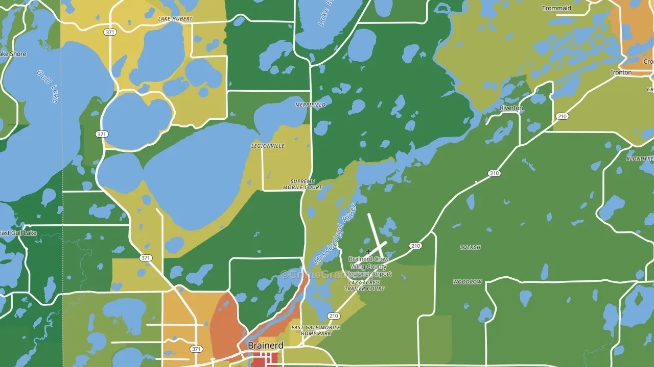 Crow Wing County, MN Map of Drug-Related Crime Rates