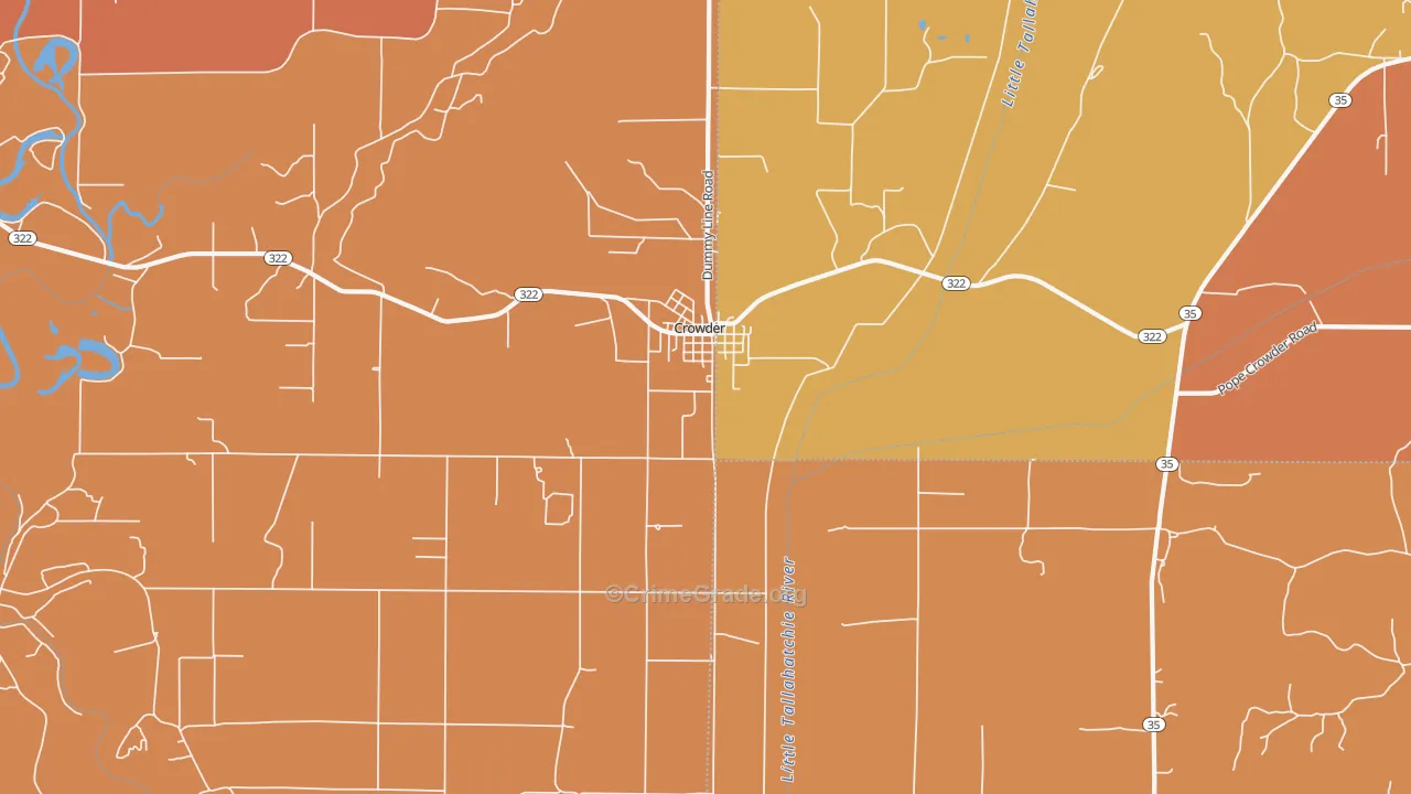 Crowder, MS Map of Drug-Related Crime Rates
