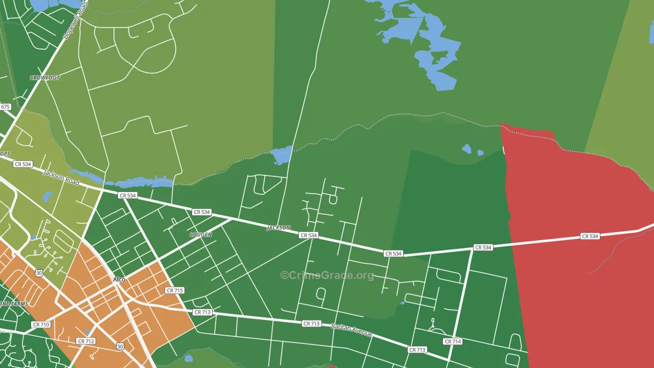 Crowfoot, NJ Map of Drug-Related Crime Rates