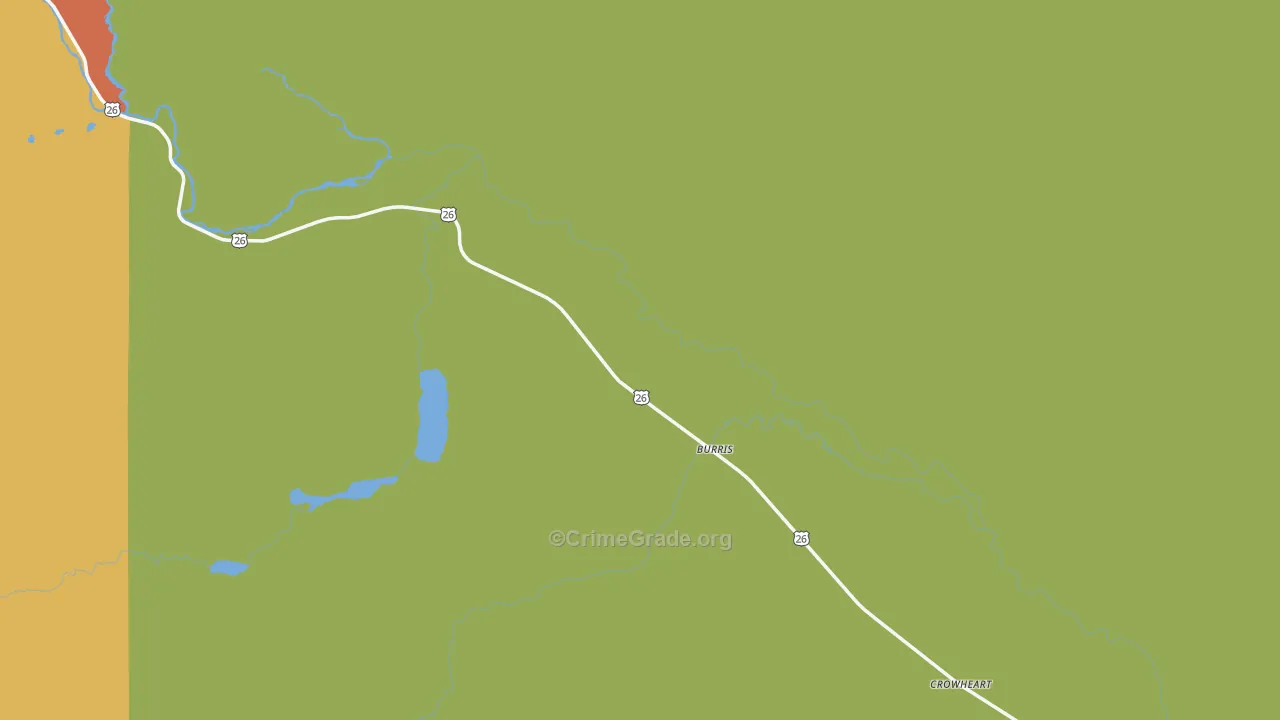 Crowheart, WY Map of Drug-Related Crime Rates
