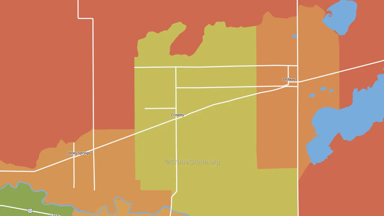 Crowley, CO Map of Drug-Related Crime Rates