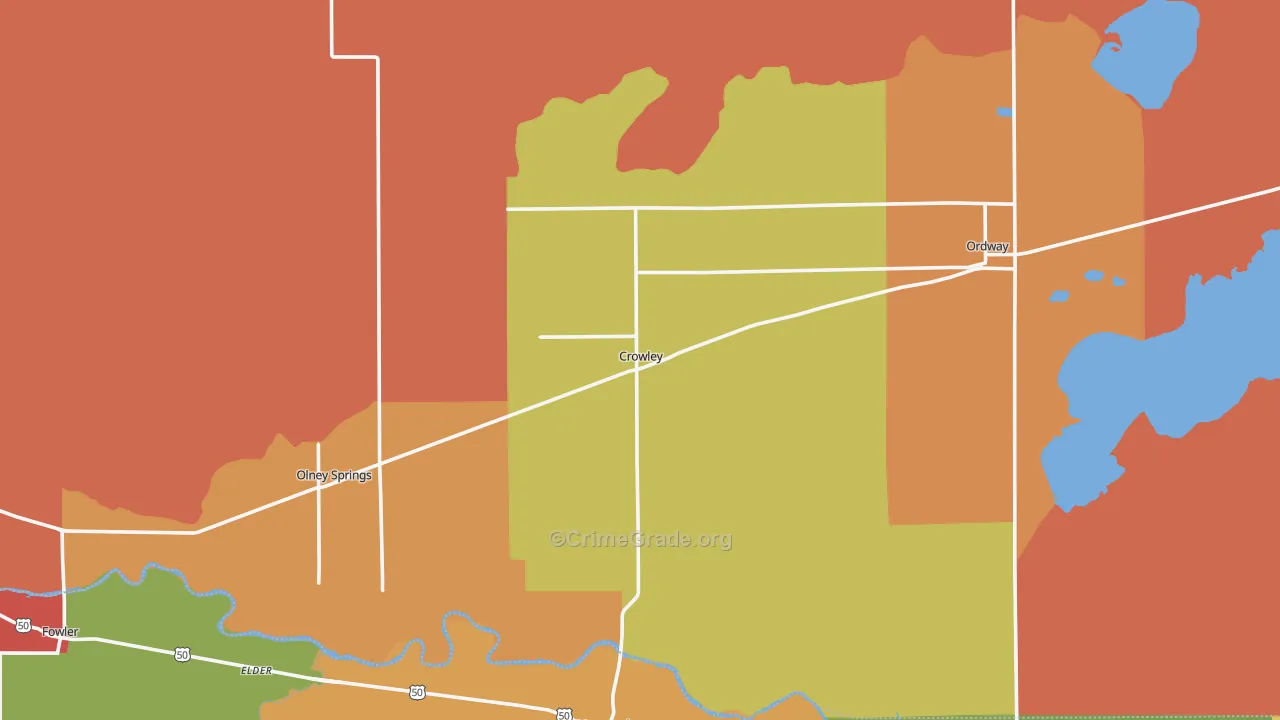 Crowley County, CO Map of Drug-Related Crime Rates