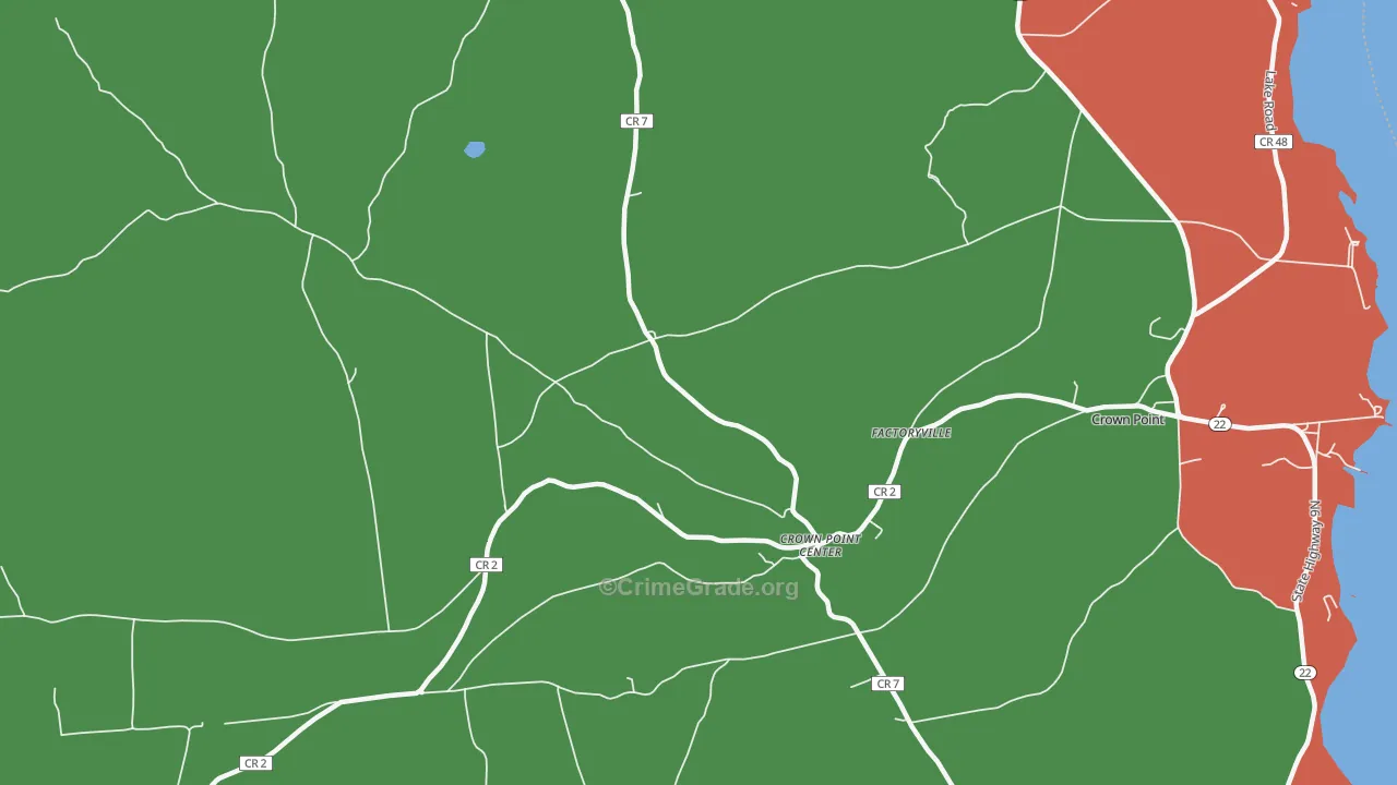 Crown Point Center, NY Map of Drug-Related Crime Rates