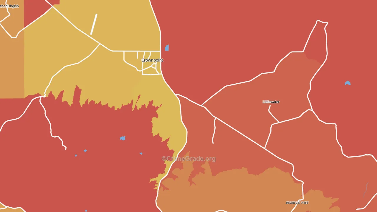 Crownpoint, NM Map of Drug-Related Crime Rates