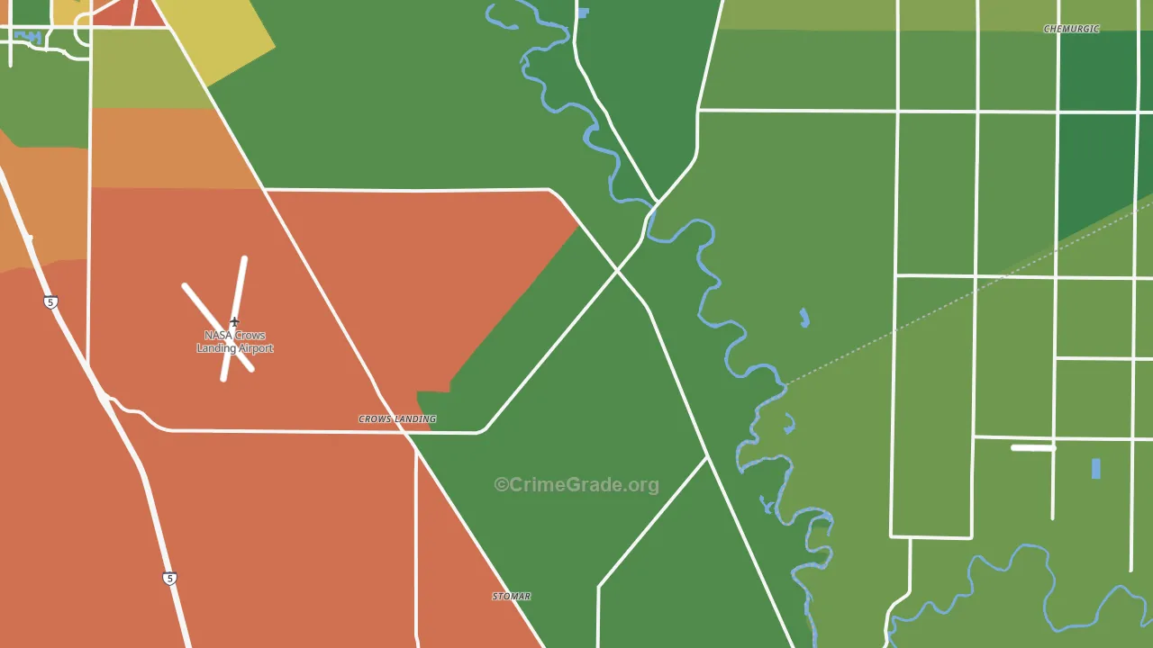 Crows Landing, CA Map of Drug-Related Crime Rates