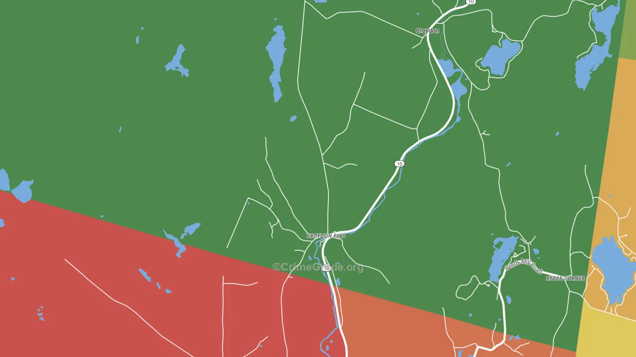 Croydon Flat, NH Map of Drug-Related Crime Rates