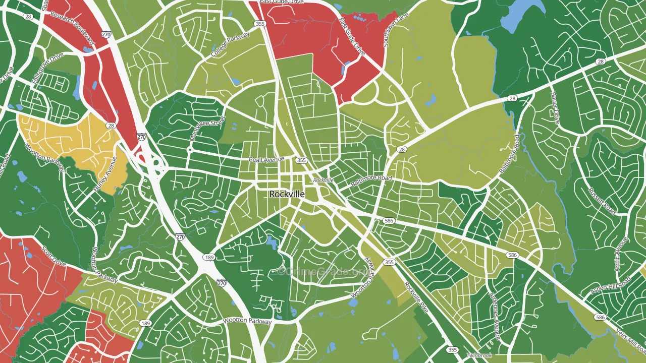 Croydon Park, Rockville, MD Map of Drug-Related Crime Rates