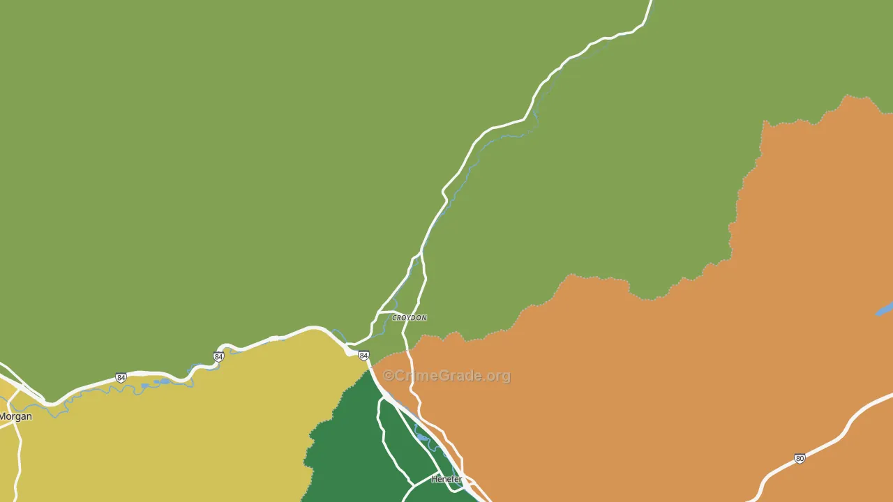 Croydon, UT Map of Drug-Related Crime Rates