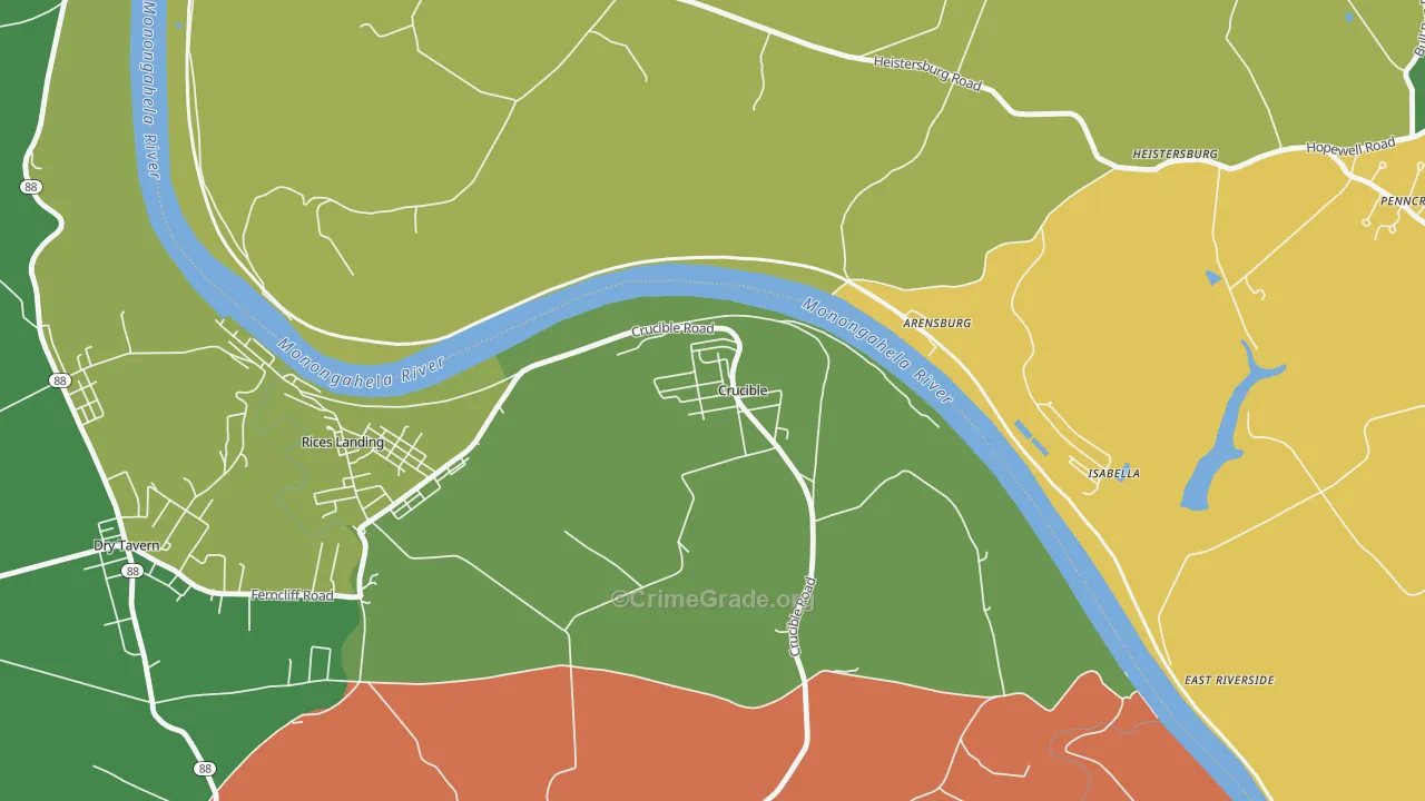Crucible, PA Map of Drug-Related Crime Rates
