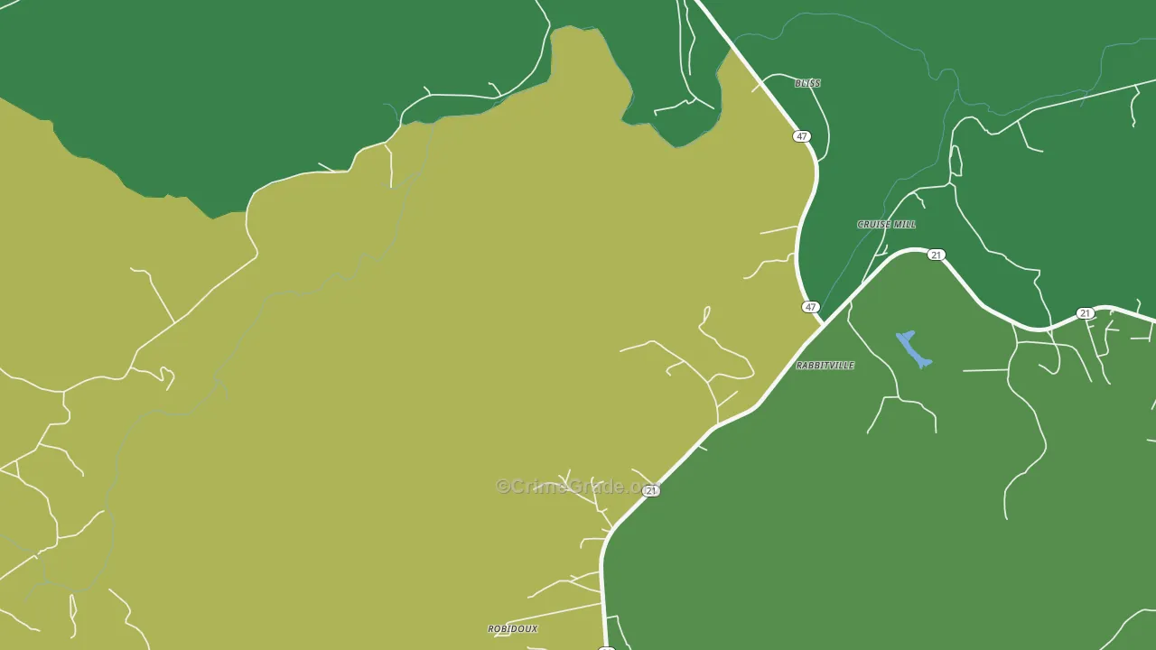 Cruise Mill, MO Map of Drug-Related Crime Rates