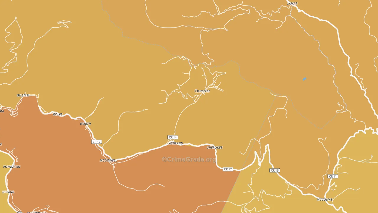 Crumpler, WV Map of Drug-Related Crime Rates