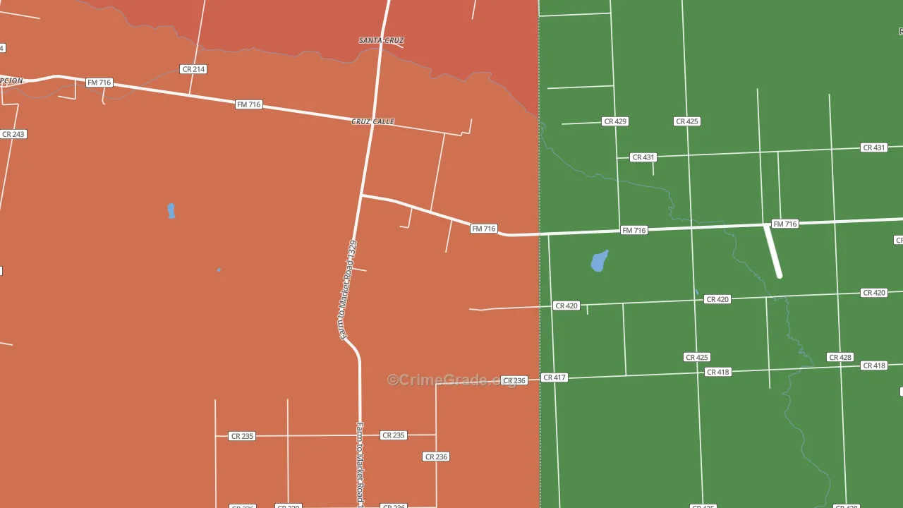 Cruz Calle, TX Map of Drug-Related Crime Rates