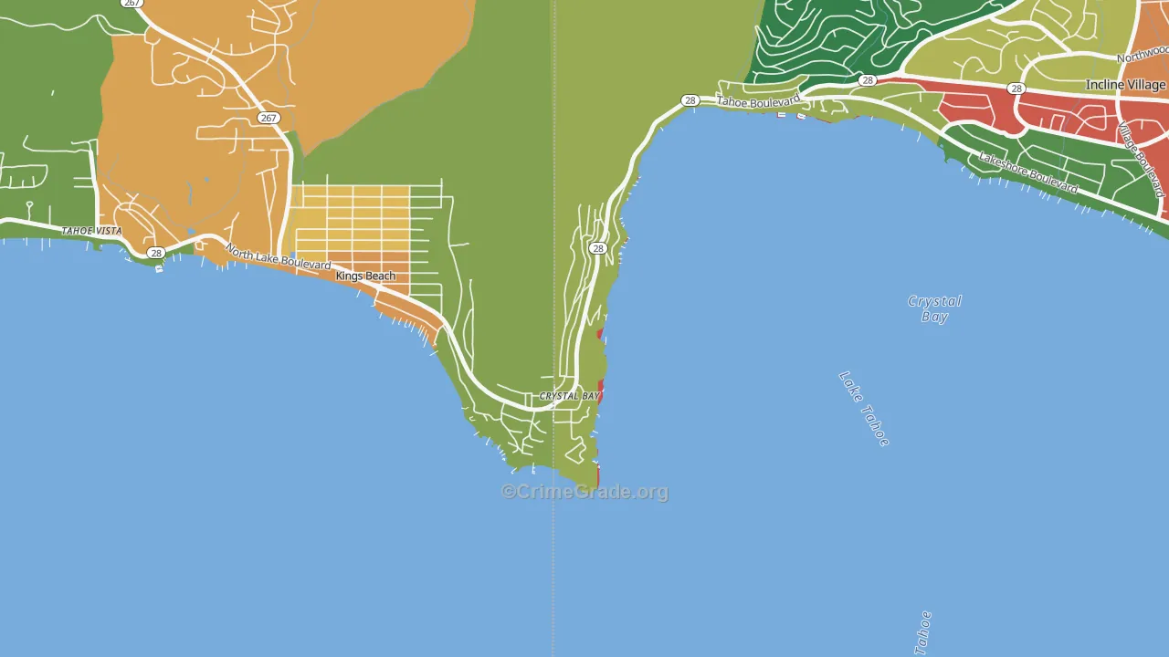 Crystal Bay, NV Map of Drug-Related Crime Rates