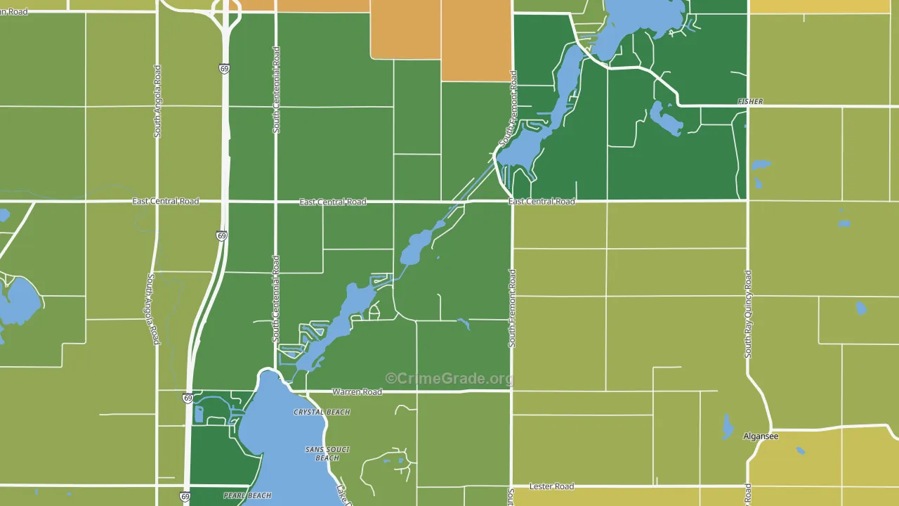 Crystal Beach, MI Map of Drug-Related Crime Rates