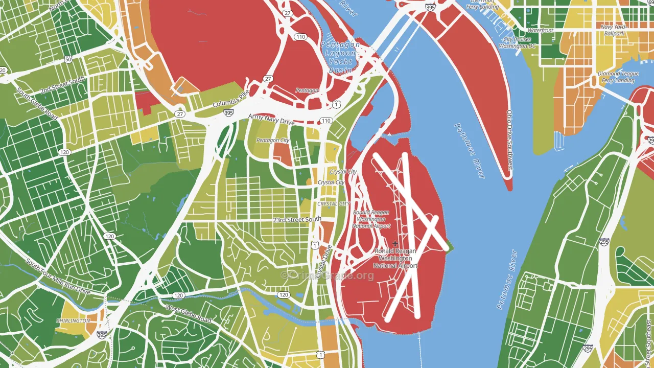 Crystal City, Arlington, VA Map of Drug-Related Crime Rates
