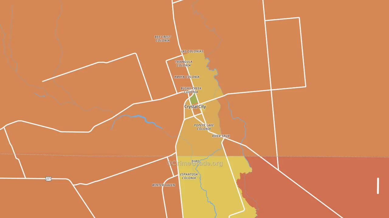 Crystal City, TX Map of Drug-Related Crime Rates
