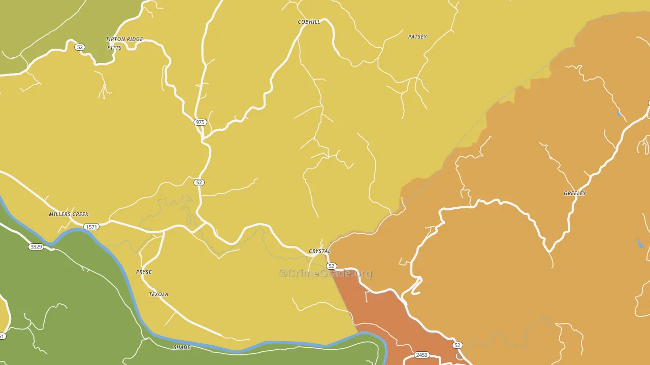 Crystal, KY Map of Drug-Related Crime Rates