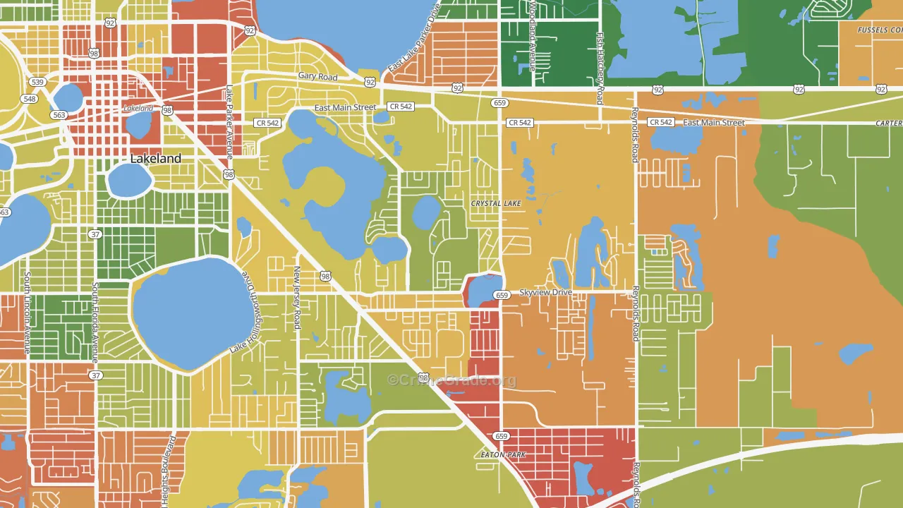 Crystal Lake, FL Map of Drug-Related Crime Rates