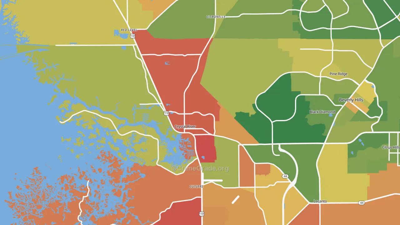 Crystal River, FL Map of Drug-Related Crime Rates