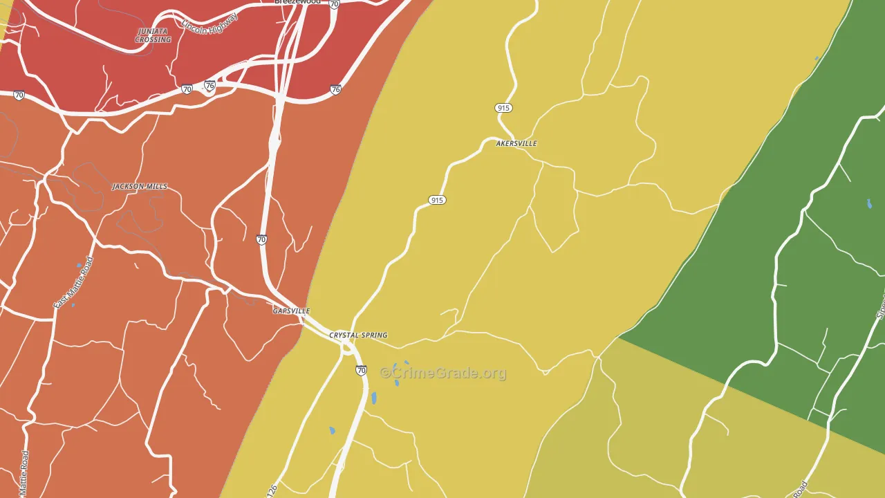 Crystal Spring, PA Map of Drug-Related Crime Rates