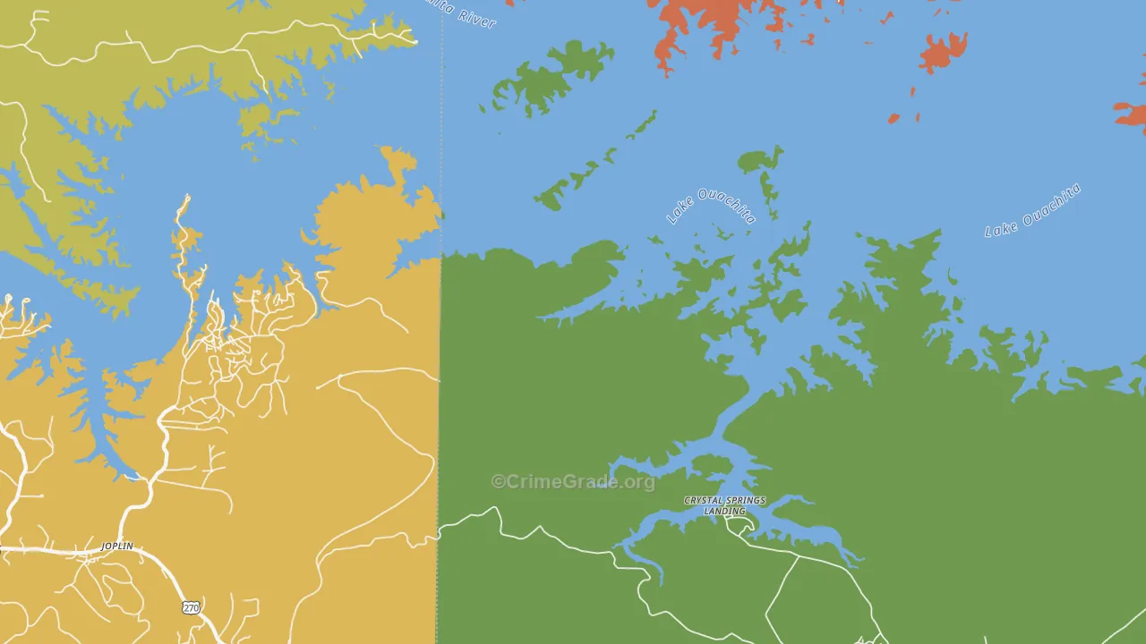 Crystal Springs Landing, AR Map of Drug-Related Crime Rates