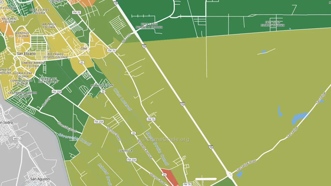 Cuadrilla, TX Map of Drug-Related Crime Rates