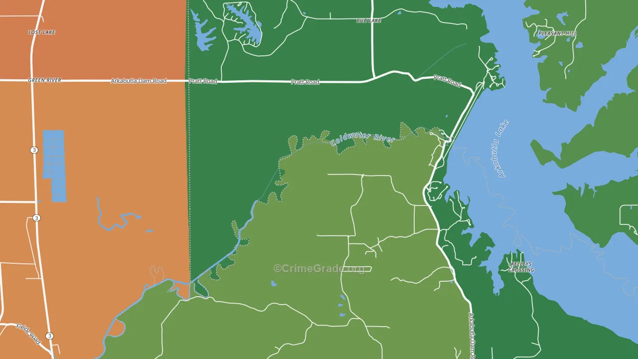 Cub Lake, MS Map of Drug-Related Crime Rates