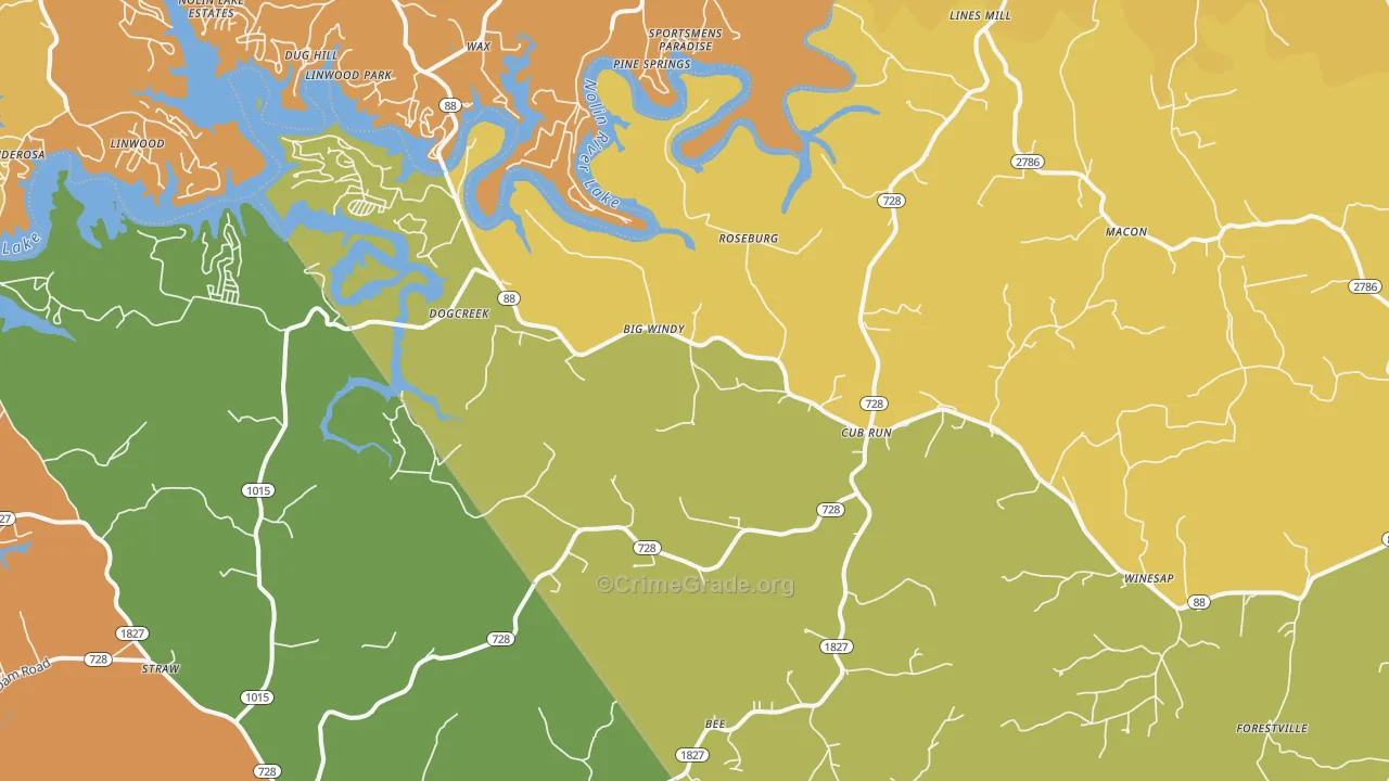 Cub Run, KY Map of Drug-Related Crime Rates