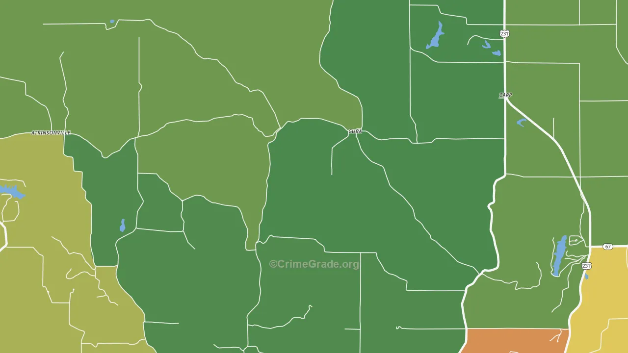 Cuba, IN Map of Drug-Related Crime Rates