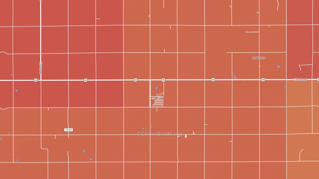 Cuba, KS Map of Drug-Related Crime Rates