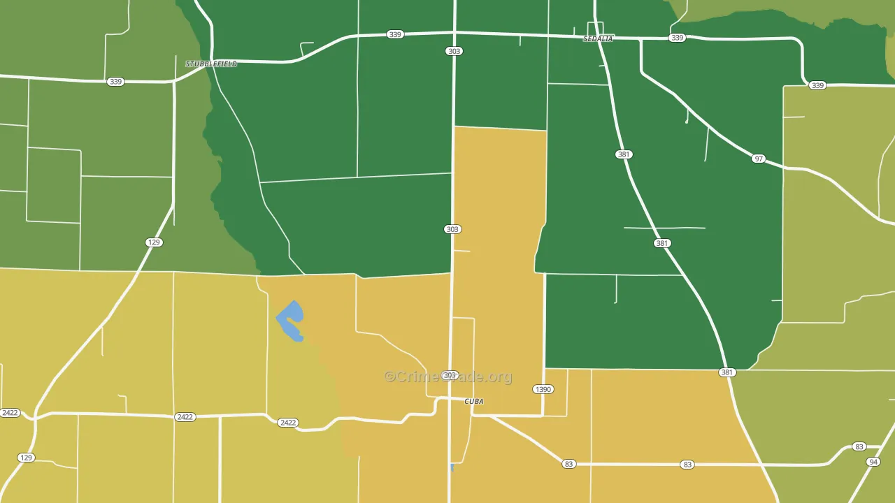 Cuba, KY Map of Drug-Related Crime Rates