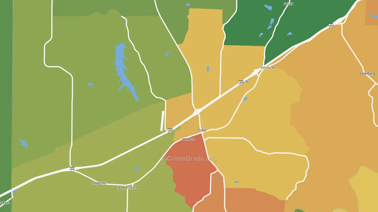 Cuba, MO Map of Drug-Related Crime Rates