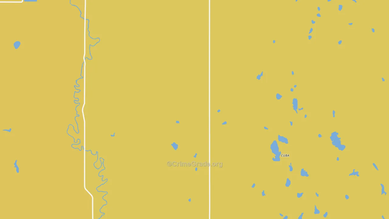 Cuba, ND Map of Drug-Related Crime Rates