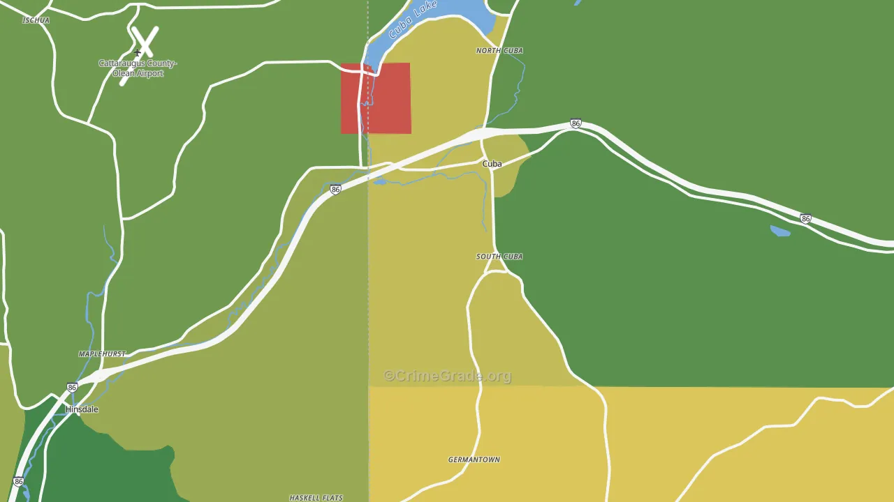 Cuba, NY Map of Drug-Related Crime Rates