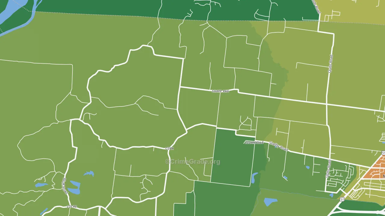Cuba, TN Map of Drug-Related Crime Rates