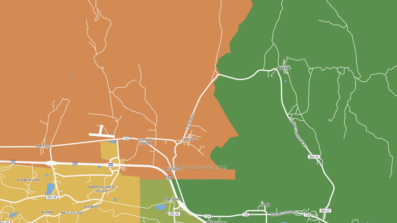 Cubero, NM Map of Drug-Related Crime Rates