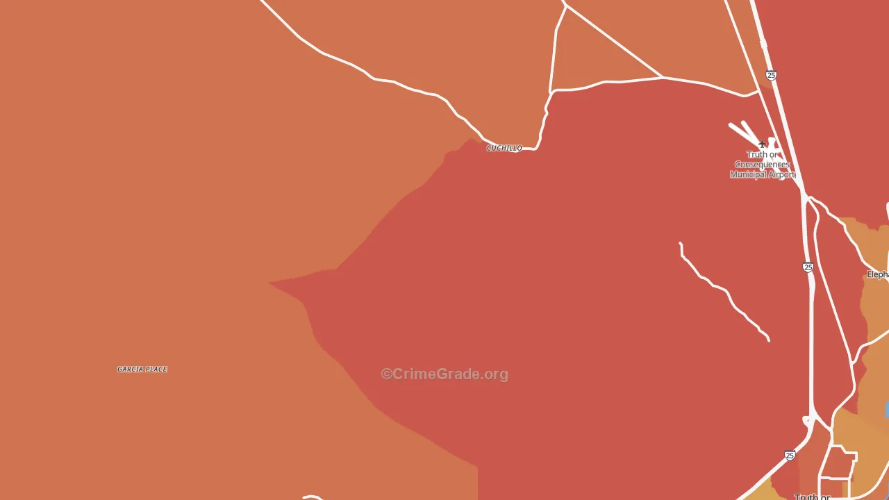 Cuchillo, NM Map of Drug-Related Crime Rates
