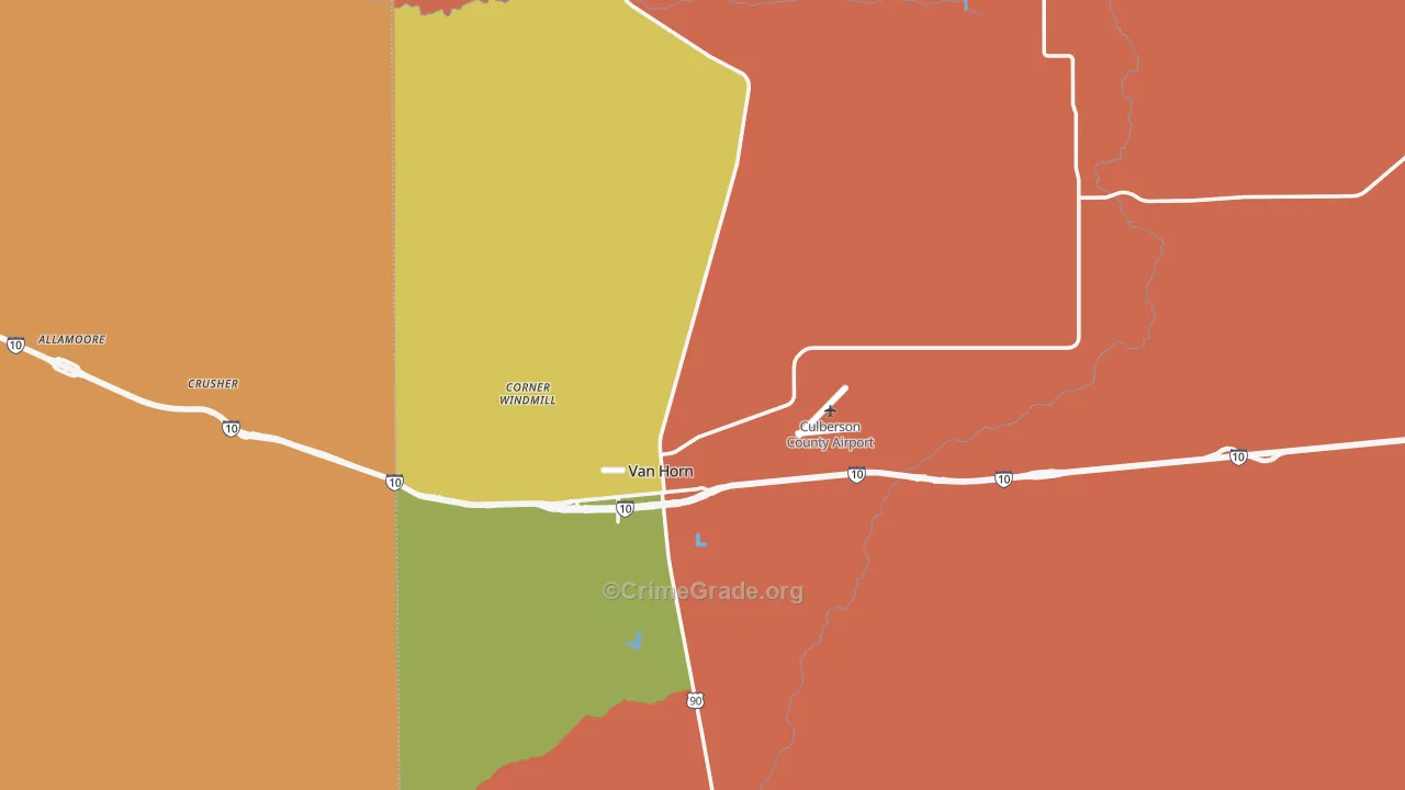 Culberson County, TX Map of Drug-Related Crime Rates