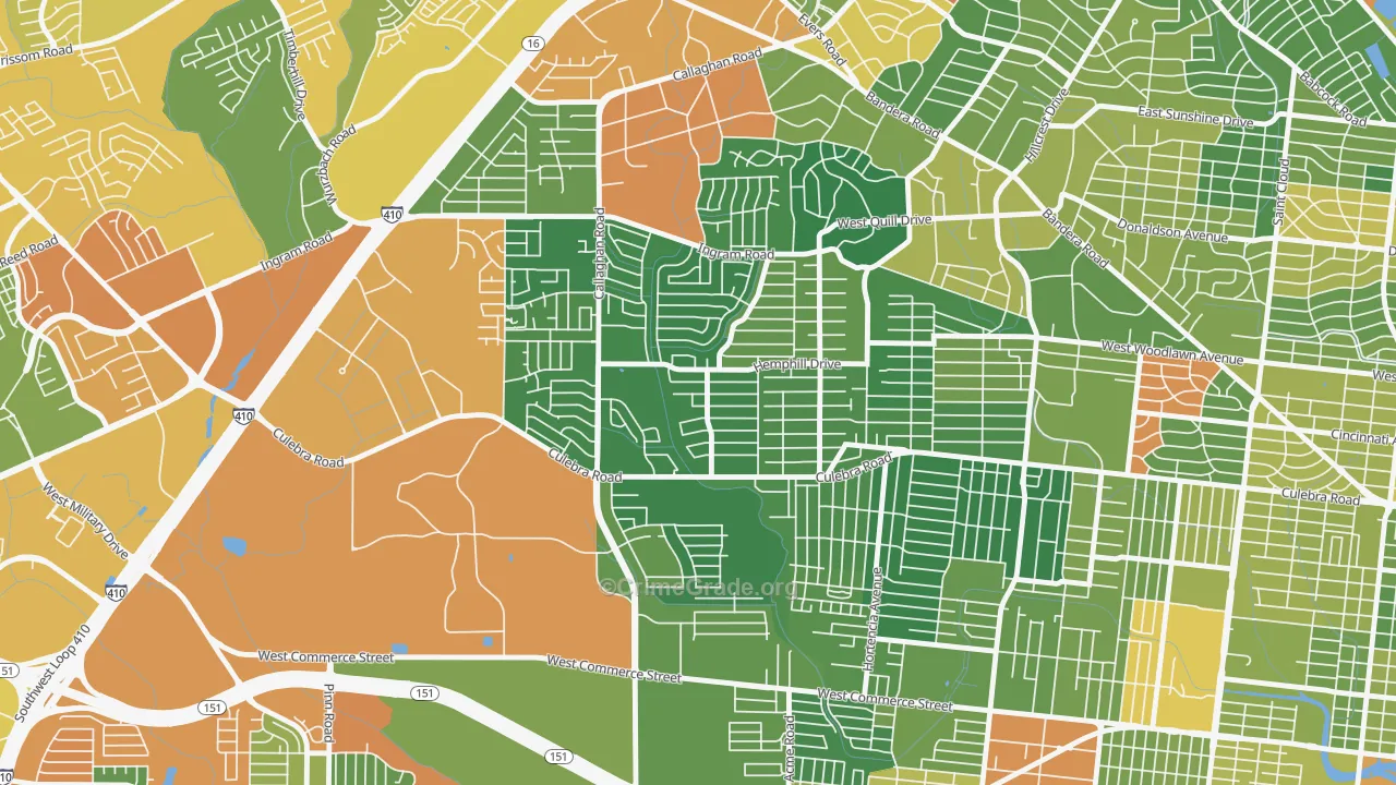Culebra Park, San Antonio, TX Map of Drug-Related Crime Rates
