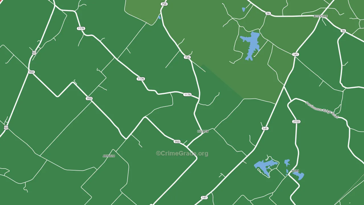 Cullen, KY Map of Drug-Related Crime Rates