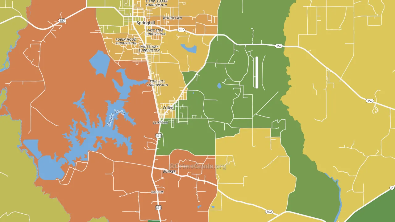 Cullen, LA Map of Drug-Related Crime Rates