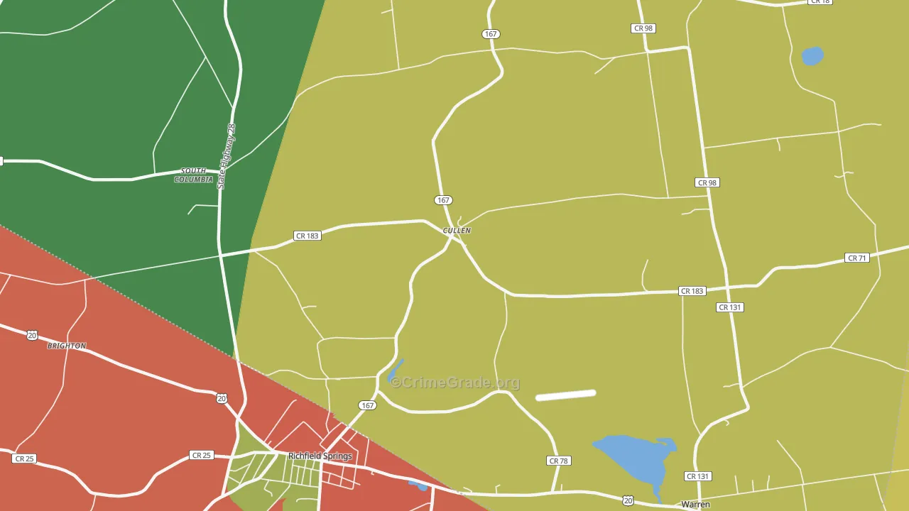 Cullen, NY Map of Drug-Related Crime Rates