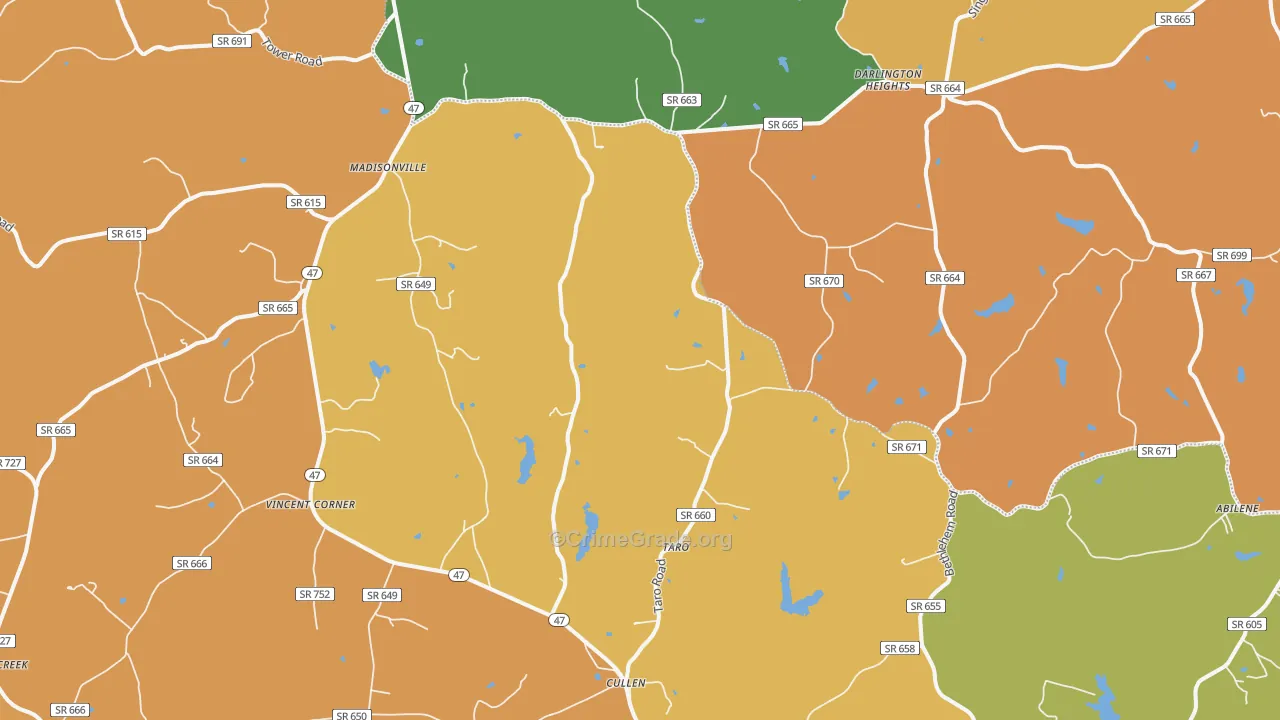 Cullen, VA Map of Drug-Related Crime Rates