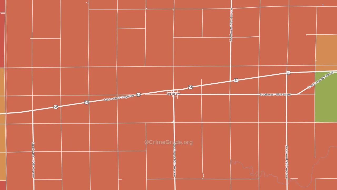 Cullison, KS Map of Drug-Related Crime Rates
