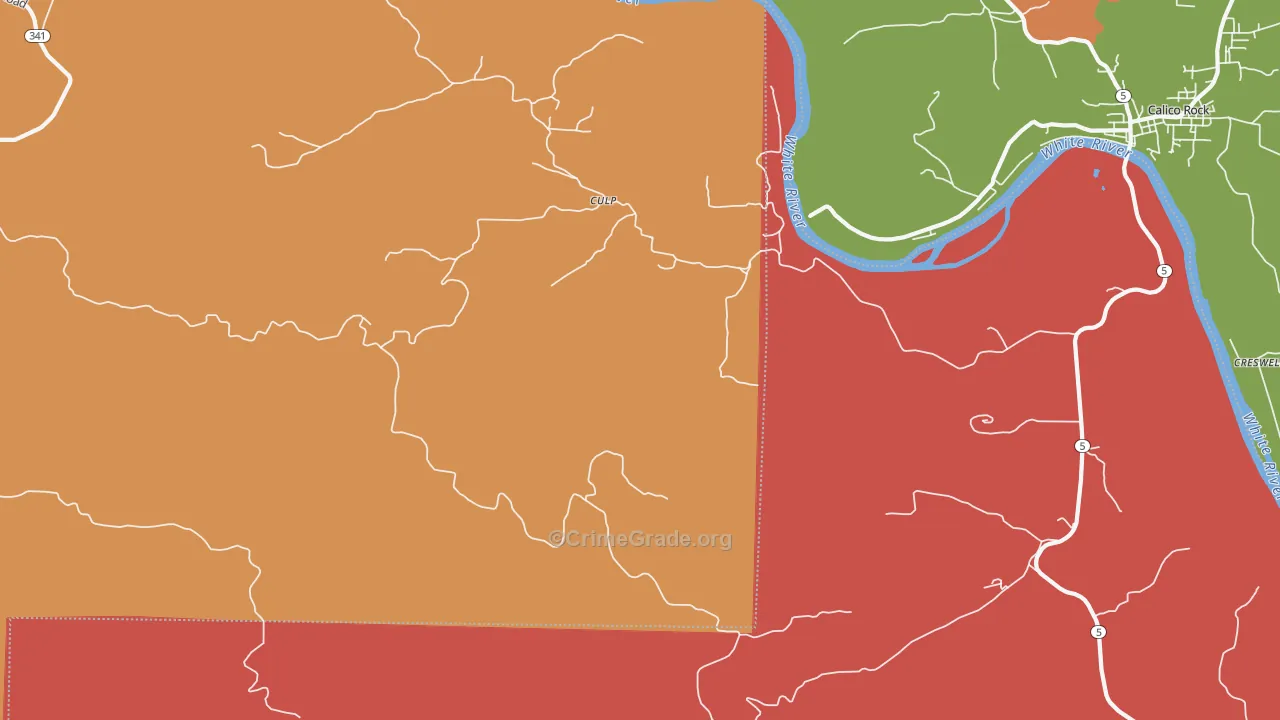 Culp, AR Map of Drug-Related Crime Rates