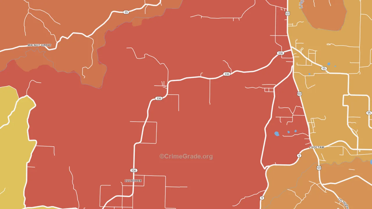 Culpeper, AR Map of Drug-Related Crime Rates