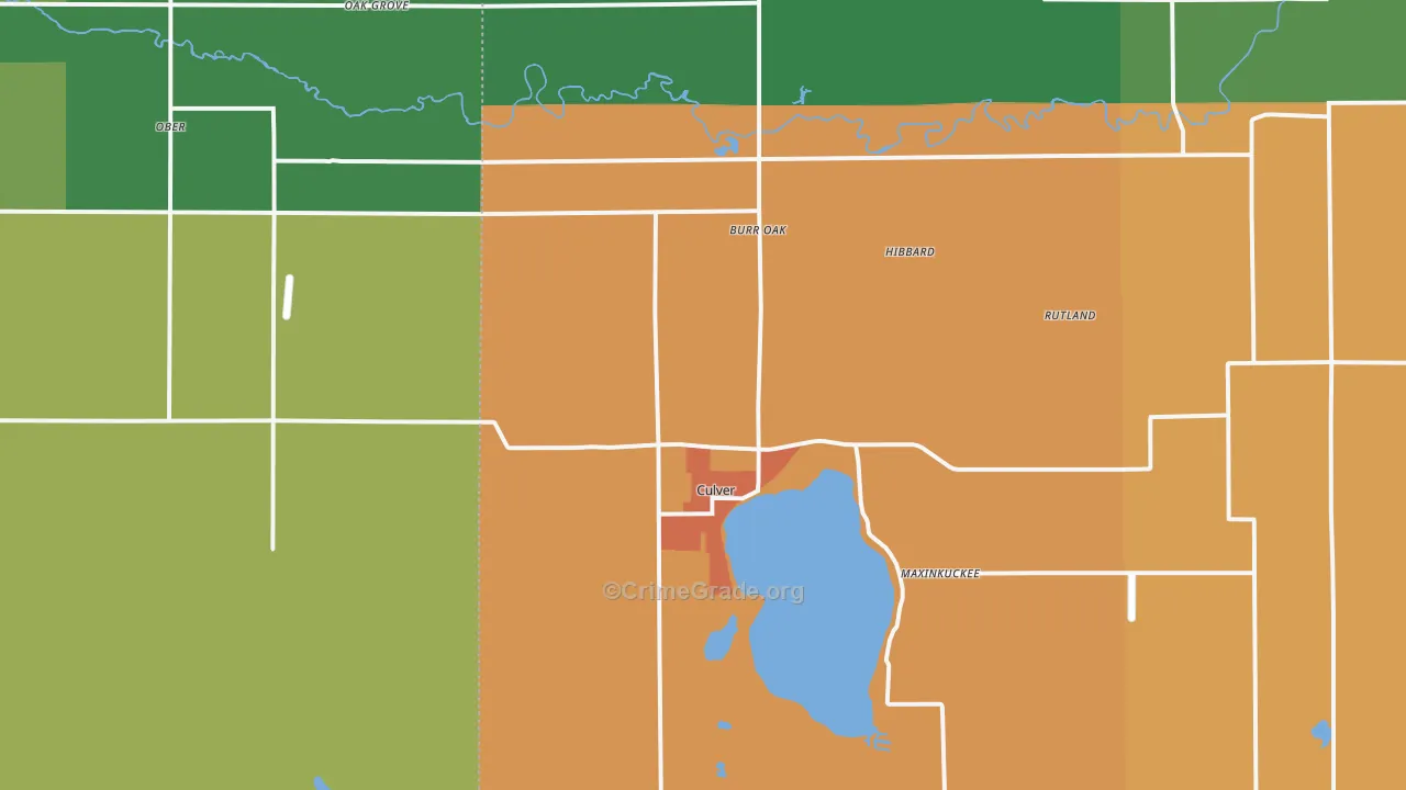 Culver, IN Map of Drug-Related Crime Rates