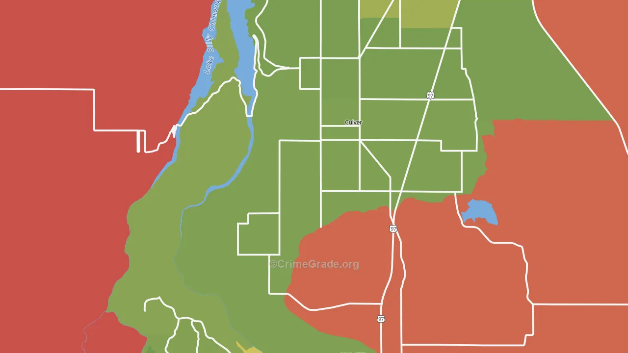 Culver, OR Map of Drug-Related Crime Rates