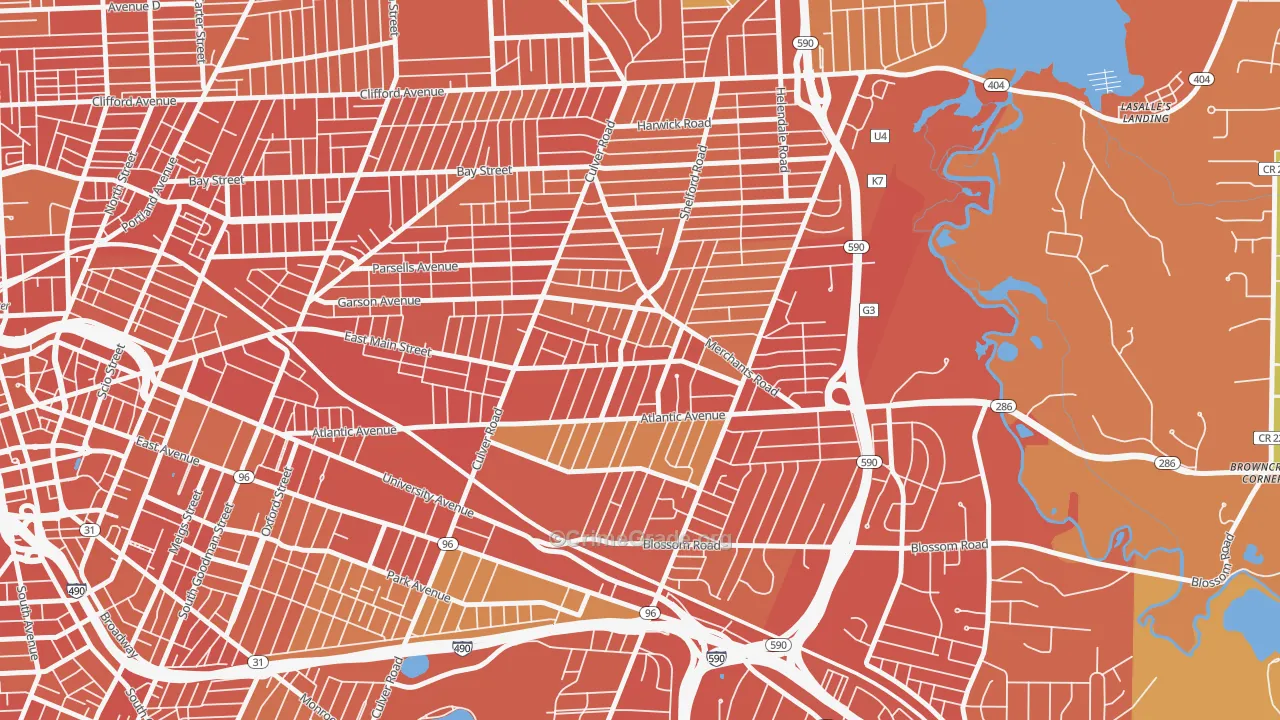 Culver-Winton, Rochester, NY Map of Drug-Related Crime Rates